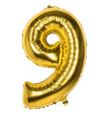 Gouden folieballon cijfer 9 - 86 CM