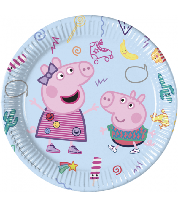 Peppa Pig Bordjes Blauw (8st)