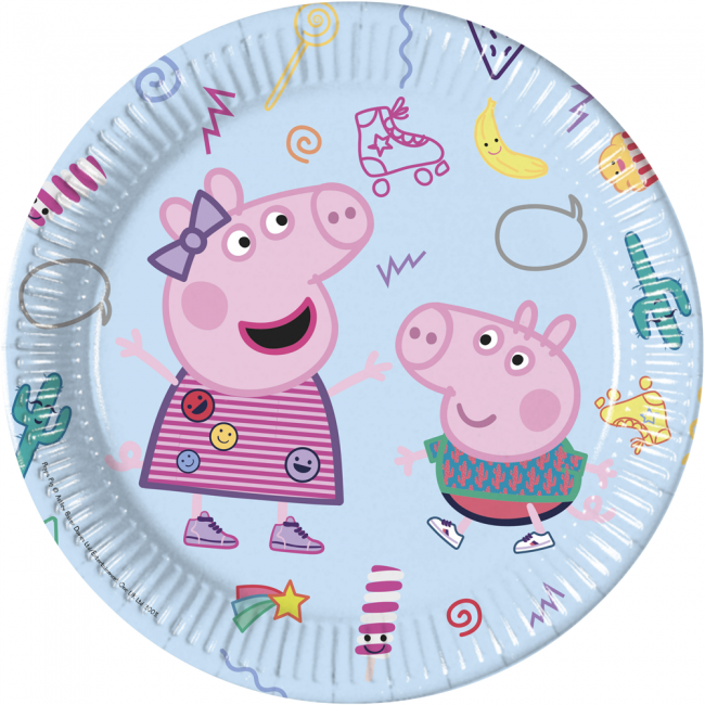 Peppa Pig Bordjes Blauw (8st)