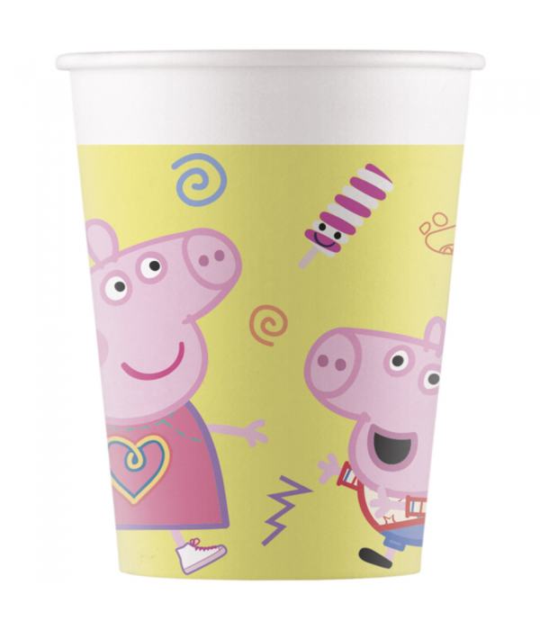 Gele Peppa Pig Feestbekers (8st)