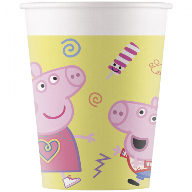 Gele Peppa Pig Feestbekers (8st) afbeelding