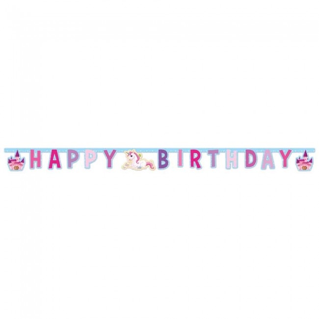 Letterbanner Happy Birthday Unicorn (1.85m) afbeelding