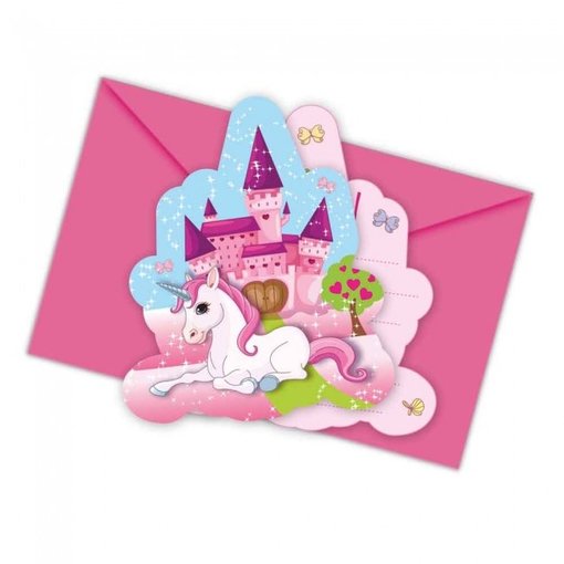 Unicorn Uitnodigingen met envelop (6st)