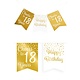 Verjaardagsslinger Vaandel 18 Jaar Goud/Wit (6m)