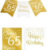 Verjaardagsslinger Vaandel 65 Jaar Goud/Wit (6m)