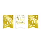 Verjaardagsslinger Vaandel 70 Jaar Goud/Wit (6m)