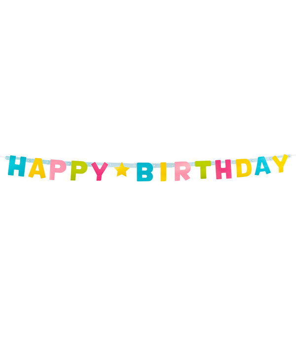 Letterslinger Happy Birthday Multikleur (150cm)