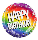 Feestbordjes Happy Birthday Rainbow Sterren (6st)