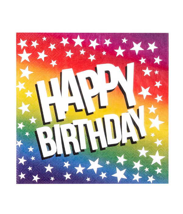 Servetten Happy Birthday Rainbow (20st)