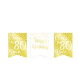 Verjaardagsslinger Vaandel 80 Jaar Goud/Wit (6m)