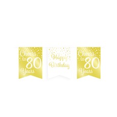 Verjaardagsslinger Vaandel 80 Jaar Goud/Wit (6m)