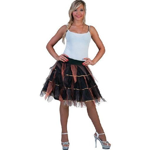 Petticoat zwart / oranje / goud