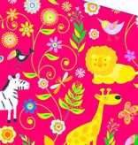 Rol Cadeaupapier Jungledieren rood
