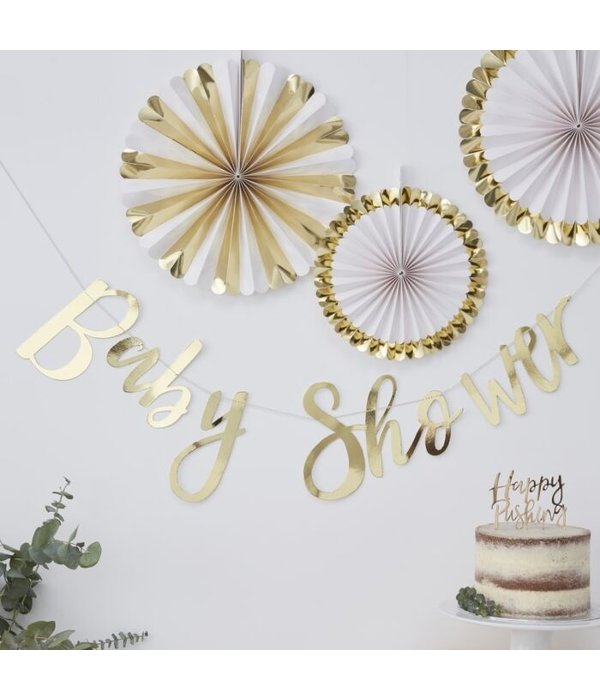 Gouden Babyshower Letterslinger (1.5m)