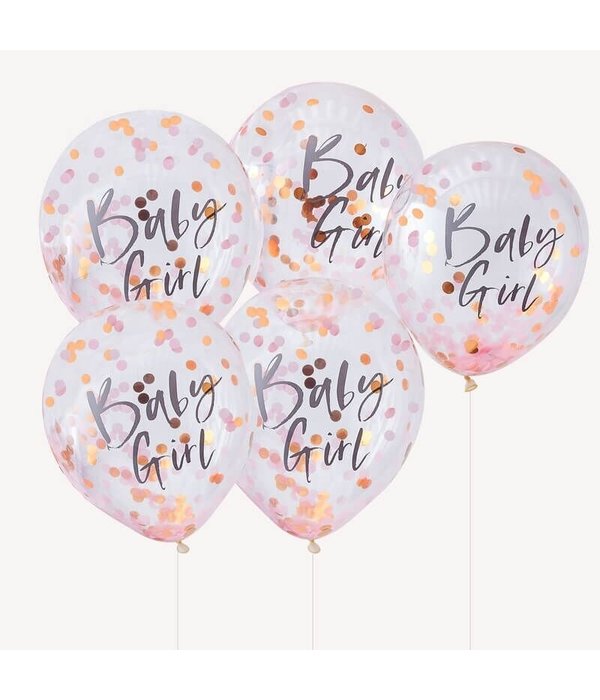 Confetti Ballonnen Baby Girl (5st)