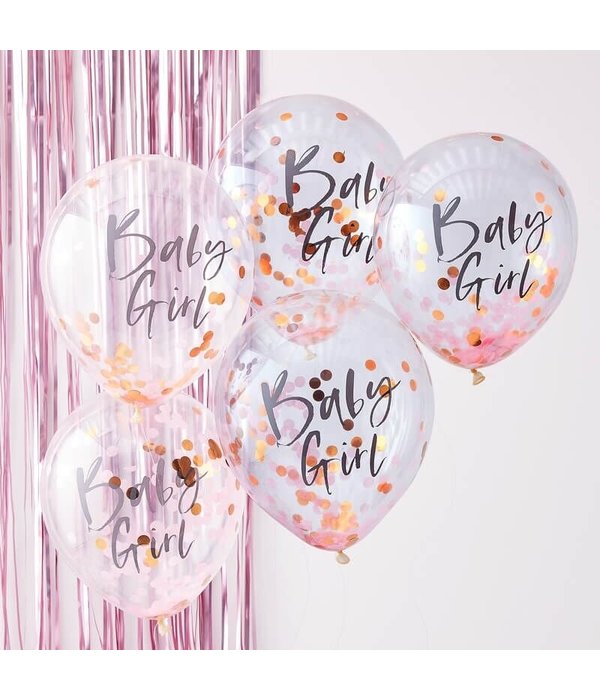 Confetti Ballonnen Baby Girl (5st)