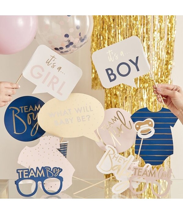 Gender Reveal Photo Booth Props (10st)