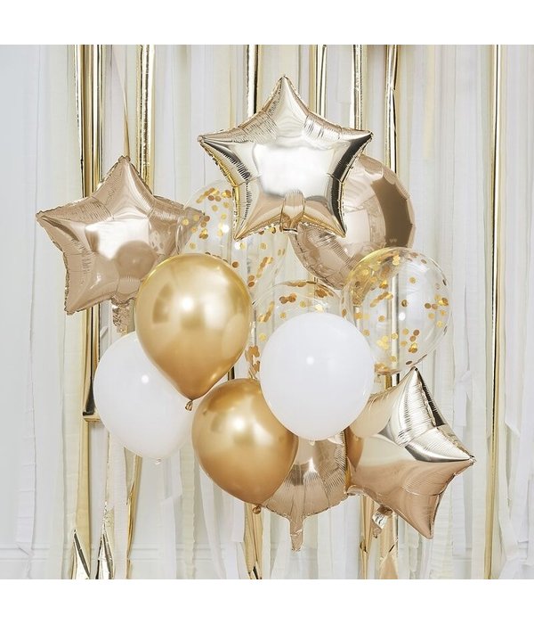 Ballonnen Mix Metallic Goud (12st)