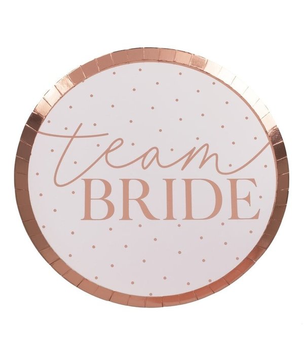 Feestborden Team Bride Rosegoud (8st)