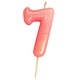 Nummerkaars '7' Glitter Roze