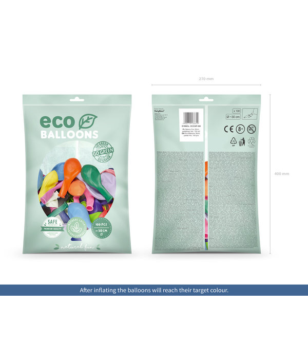 Pastel Kleuren Mix Ballonnen Premium Organic (100st)