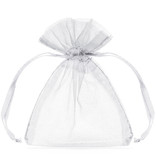 Organza zakjes wit 7,5x10cm (10st)