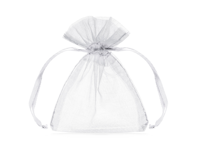 Organza zakjes wit 7,5x10cm (10st) afbeelding