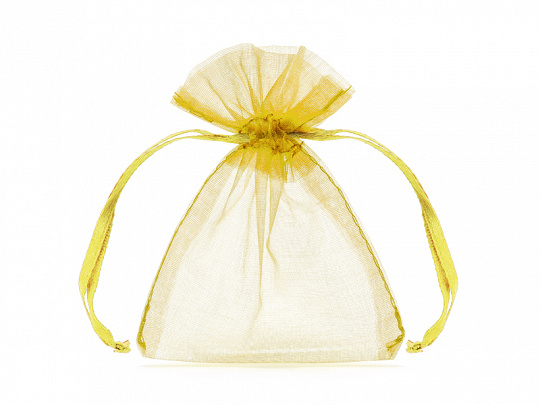 Organza zakjes goud 7,5x10cm (10st) afbeelding