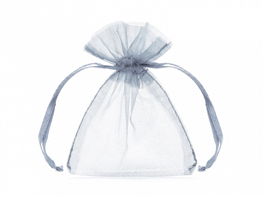 Organza zakjes zilvergrijs 7,5x10cm (10st) afbeelding