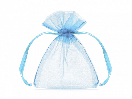 Organza zakjes lichtblauw 7,5x10cm (10st) afbeelding