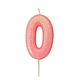 Nummerkaars '0' Glitter Roze