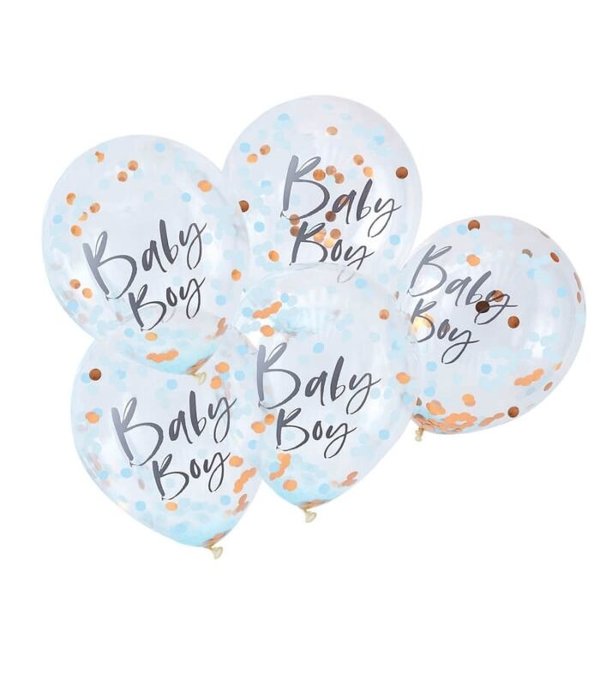 Confetti Ballonnen Baby Boy (5st)