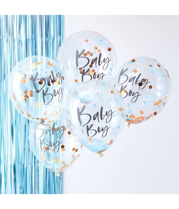 Confetti Ballonnen Baby Boy (5st)