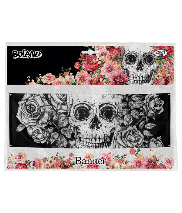 Banner Day Of The Dead Zwart/Wit  (74x220cm)