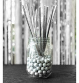 Papieren Rietjes Zilver - 20 Stuks