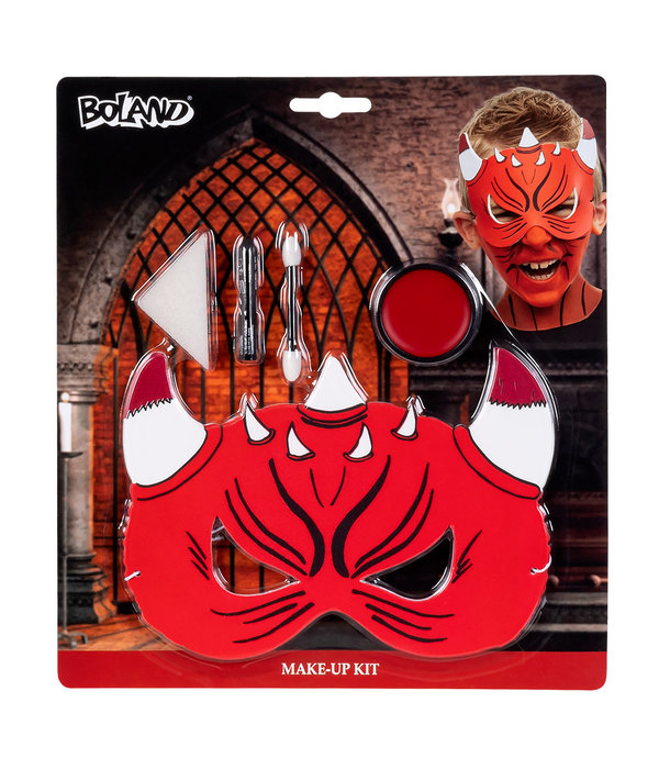 Duivel masker en make-up set