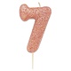 Nummerkaars '7' Glitter Roségoud