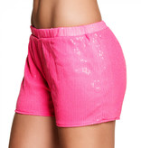 Hotpants Pailletten Neon Roze