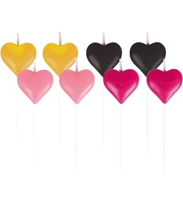 Kaarsjes Hartjes Op Prikker (8st)