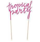 Cake Topper Tropical Party Roze (24cm)