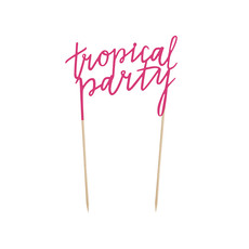 Cake Topper Tropical Party Roze (24cm)