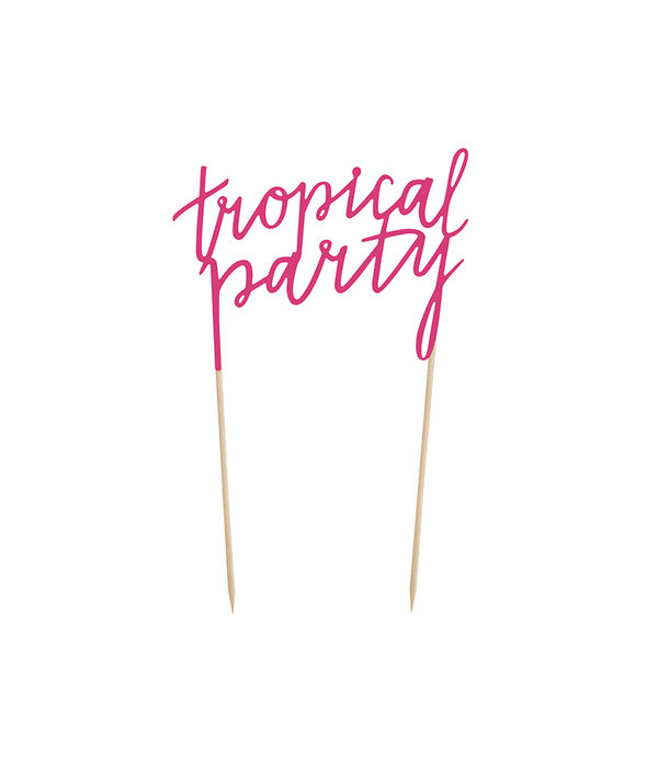 Cake Topper Tropical Party Roze (24cm)