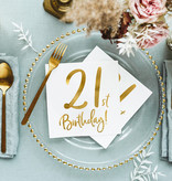 Servetten 21th Birthday Goud (20st)