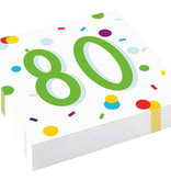 Feestservetten 80 Jaar Confetti (20st)