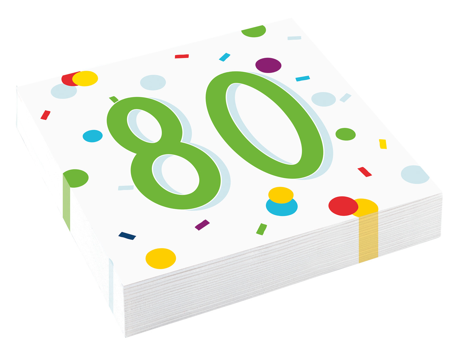 Feestservetten 80 Jaar Confetti (20st) afbeelding