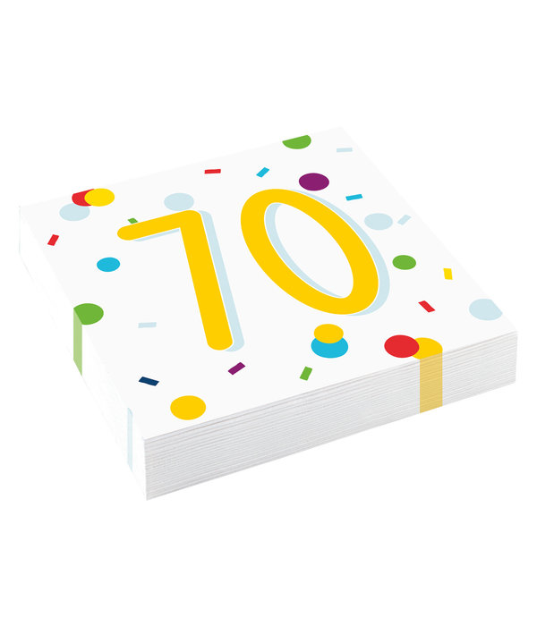 Feestservetten 70 Jaar Confetti (20st)