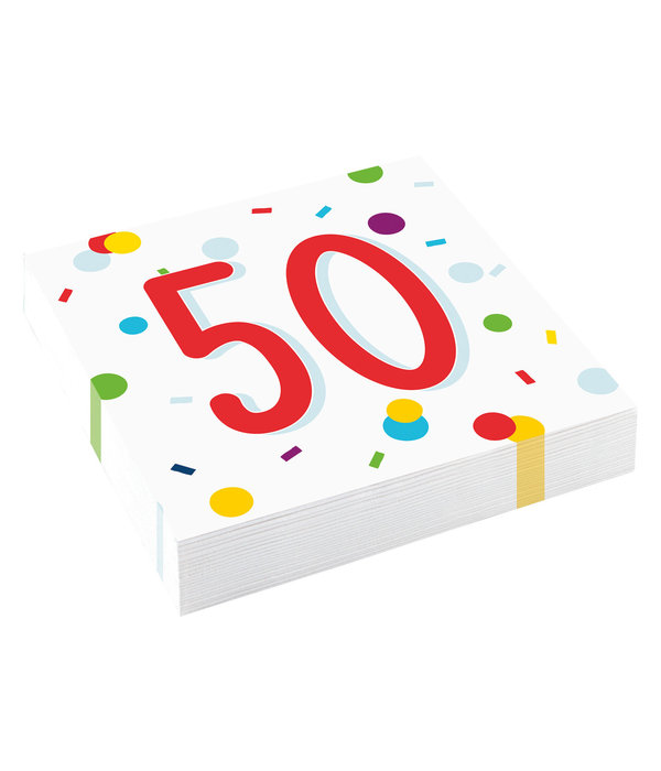 Feestservetten 50 Jaar Confetti (20st)