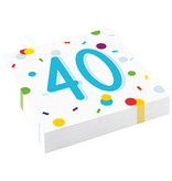 Feestservetten 40 Jaar Confetti (20st)