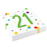 Feestservetten 21 Jaar Confetti (20st)