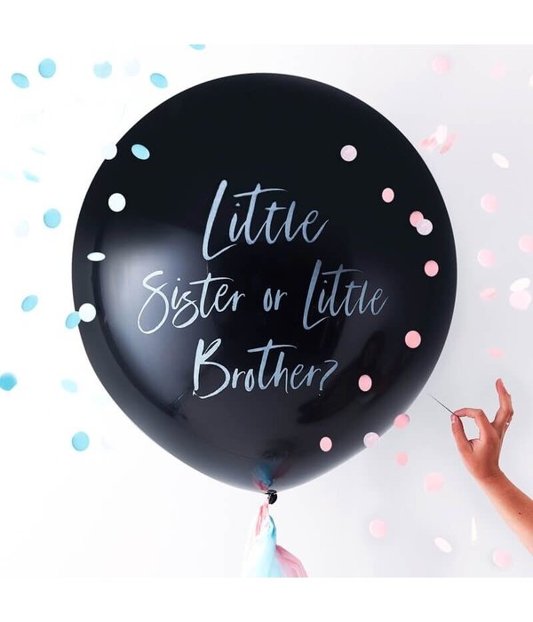 Gender Reveal Ballon Groot Brother or Sister (90cm)